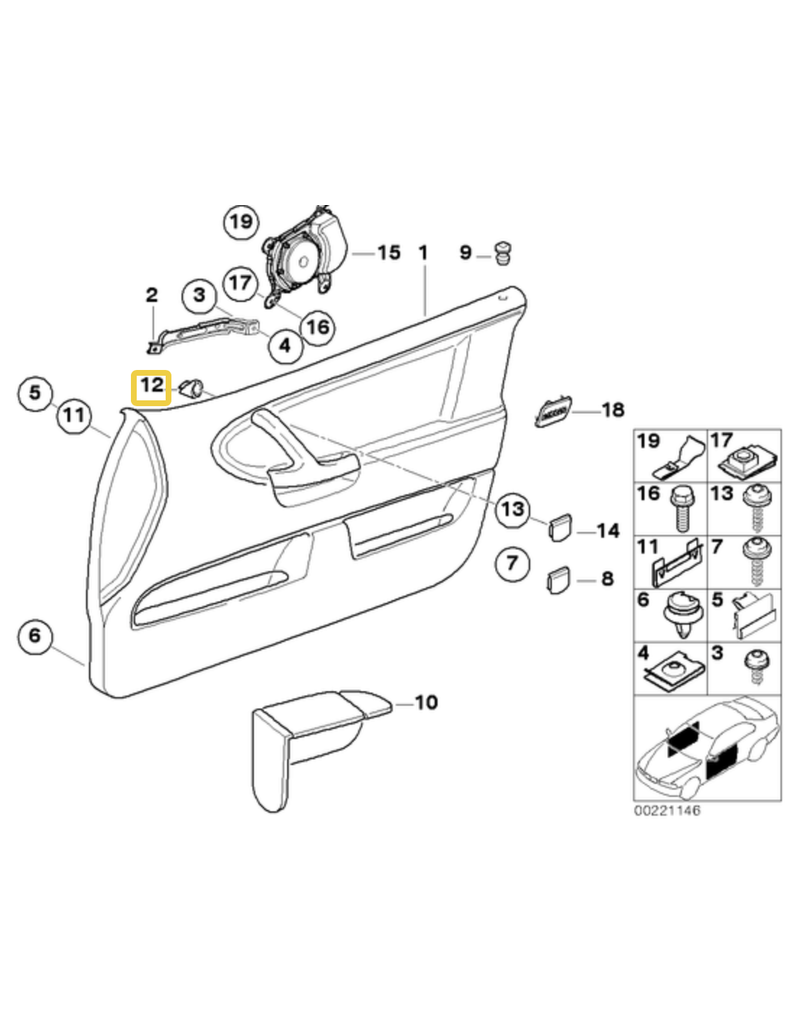 BMW Porca para  BMW E-34 E-36