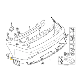 BMW Bracket parachoque traseiro para  BMW E-46 M3