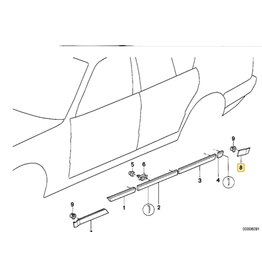 BMW Rear molding right for BMW E-34