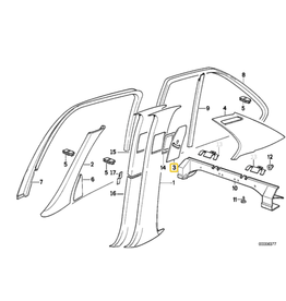 BMW Interior pilar cover trim left silber for BMW E-34