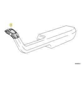 BMW Arm rest upper part left PERGAMENT for BMW E-23