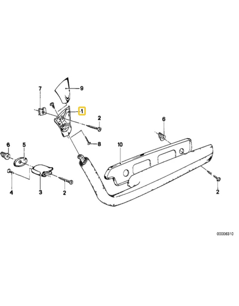 BMW Arm rest right upper trim (GOBIBEIGE) for BMW E-24