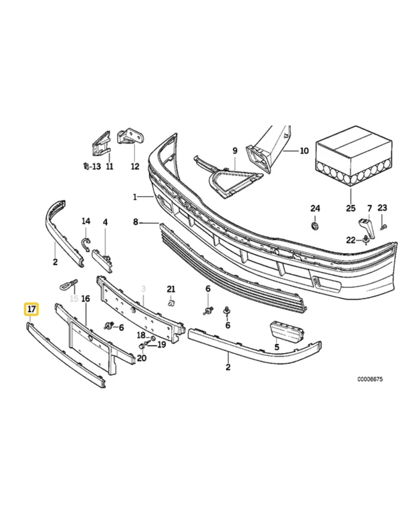 BMW Front bumper trim cover for BMW E-36 coupe