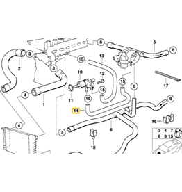 BMW Water hose for BMW E-36