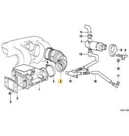 BMW Air flow sensor boot for BMW E-30 318