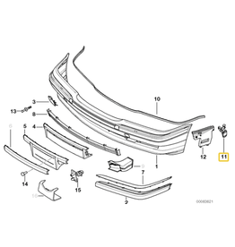 BMW Front bumper support left for BMW E-38