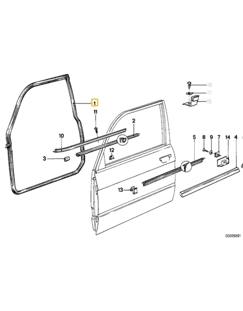 BMW Junta porta dianteira direita para  BMW E-28