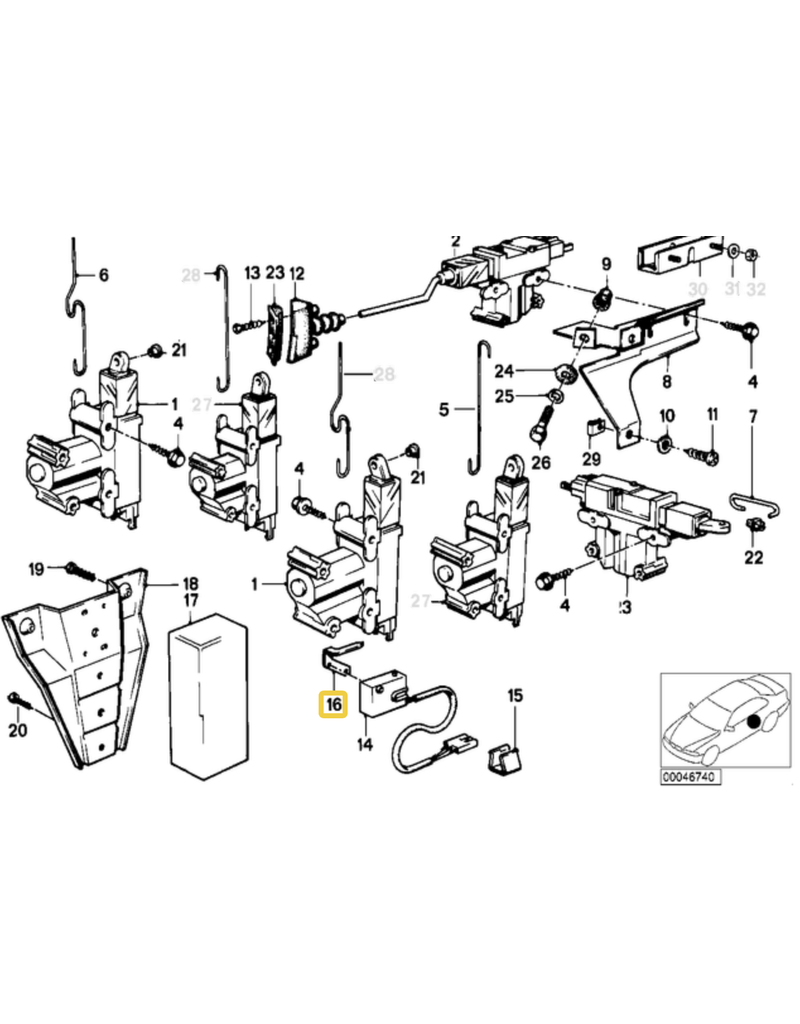 BMW Bracket abertura de porta para  BMW E-23 E-24 E-28 E-30