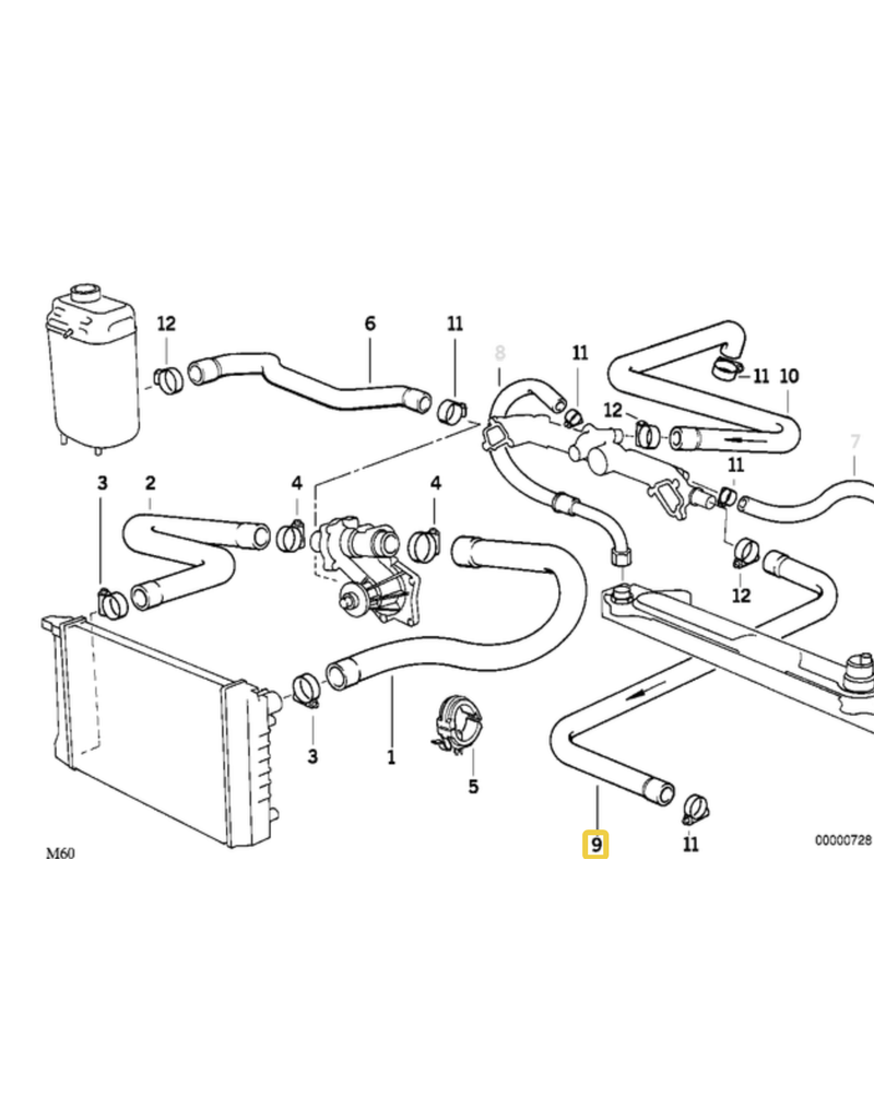 BMW Mangueira d'agua para  BMW 840 E-31