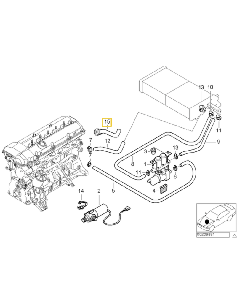 HVAC hose for BMW E-39