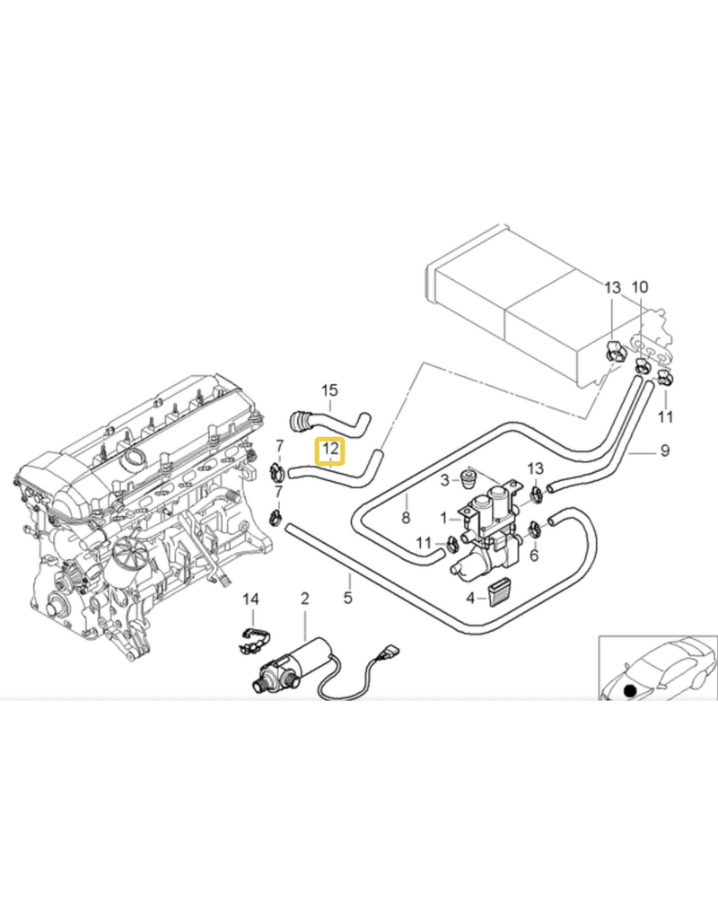 BMW Radiator hose for BMW E-39