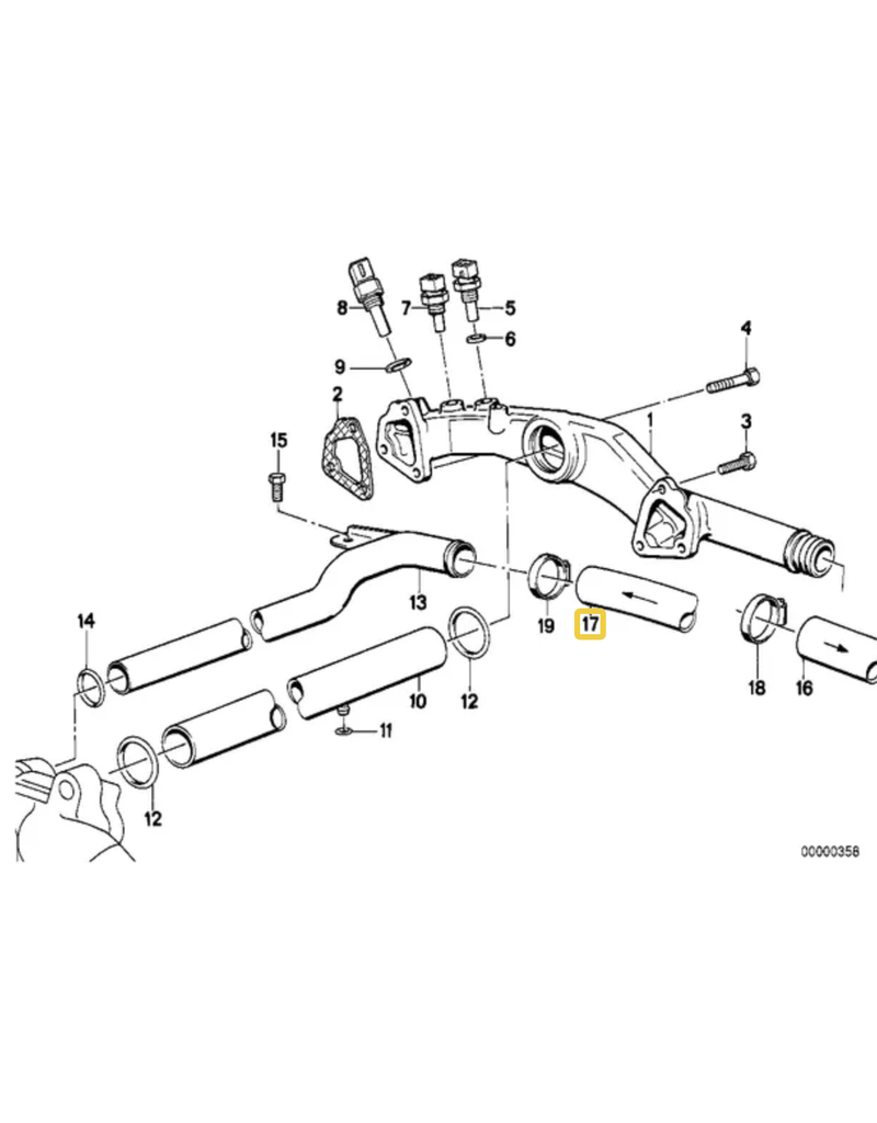 BMW Mangueira de retorno para  BMW E-32