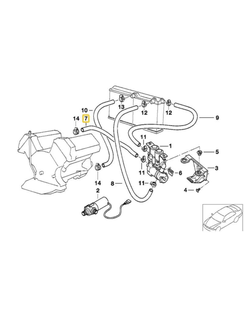 BMW Mangueira d'agua para BMW E-38