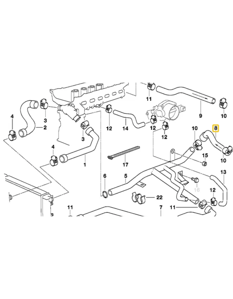BMW Hose return for BMW E-39