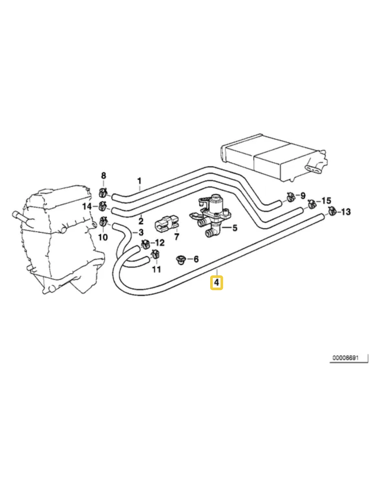 BMW Radiator hose for BMW E-36