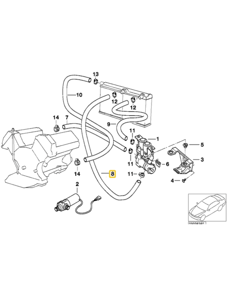 BMW Water hose for BMW E-38