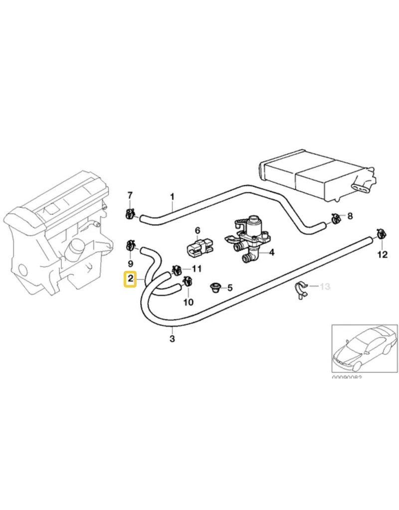 BMW Mangueira d'agua para BMW E-36 Z3