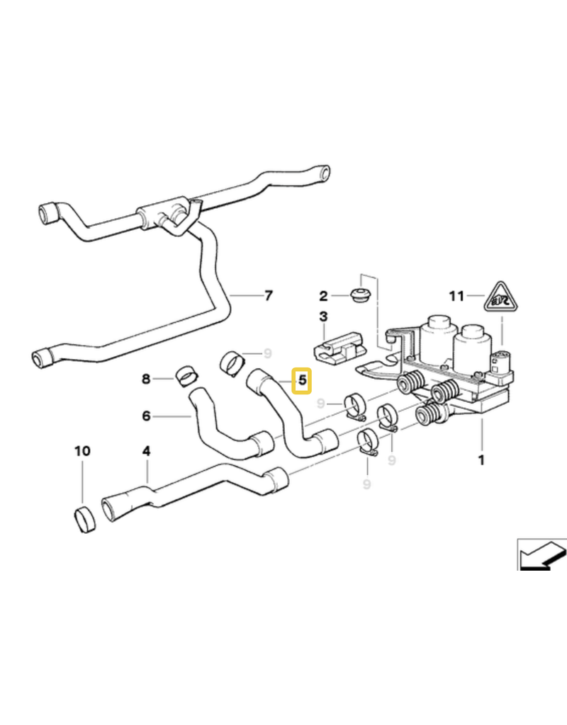 BMW Water hose for BMW E-36