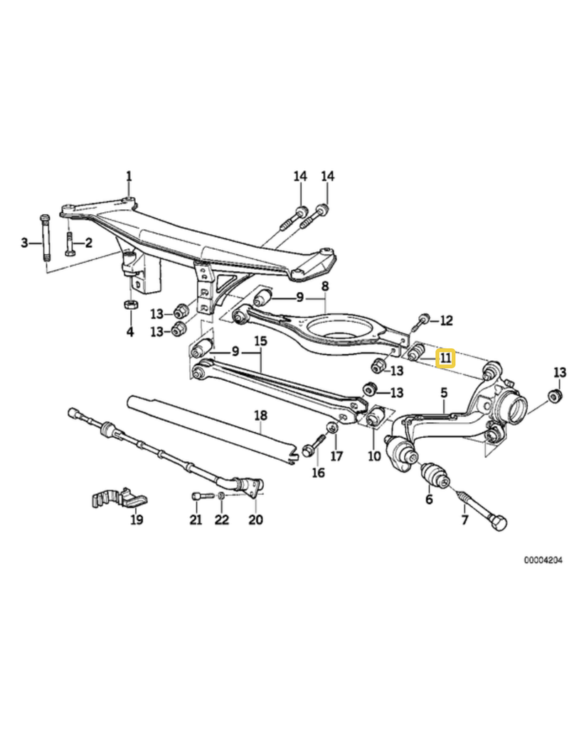 Trailing arm bushing for BMW E-36