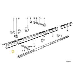 BMW Moldura dianteira direita para  BMW E-24