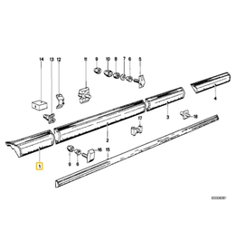 BMW Molding fender front left for BMW E-24