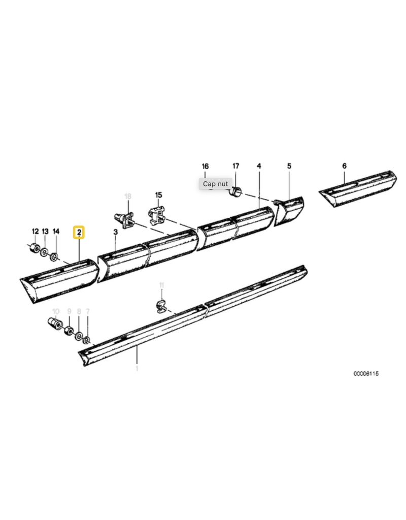 BMW Molding front fender right for BMW E-23