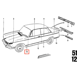 BMW Moldura para lama dianteiro para  BMW 2002