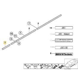 BMW Molding fender front right for BMW E-36
