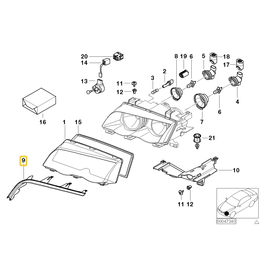 BMW Covering strip front left for BMW E-46