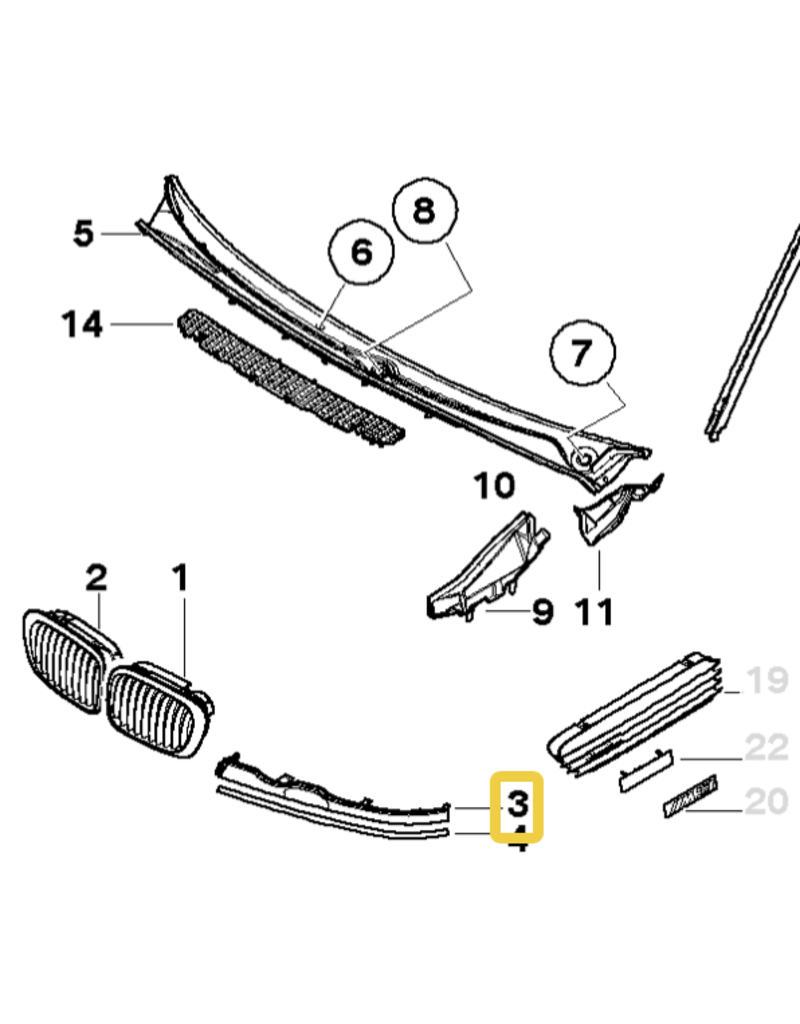 BMW Acabamento grade para  BMW E-36