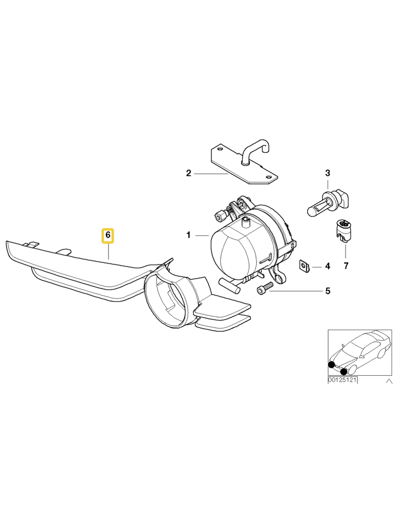 BMW Grade farol de milha direito para  BMW E-46