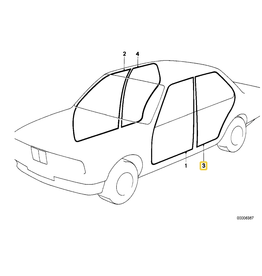 BMW Rear door left edge protection for BMW E-30