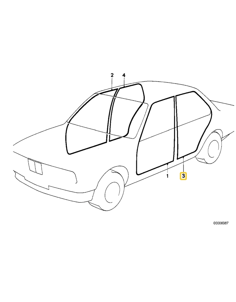 BMW Vedacao porta traseira esquerda para  BMW E-30