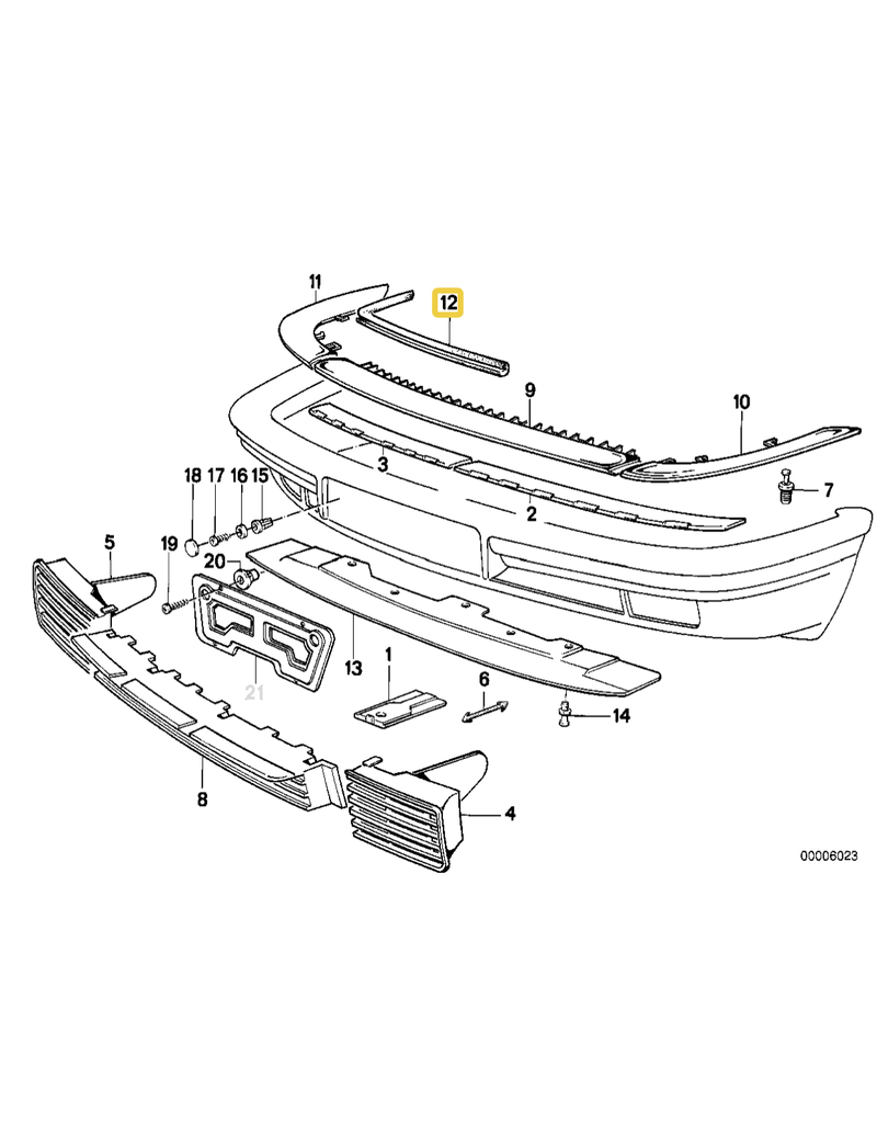 BMW Front bumper gasket for BMW E-32