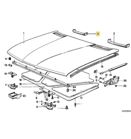 BMW Hood gasket right for BMW E-28