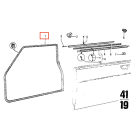 BMW Front left door seal for BMW 2500