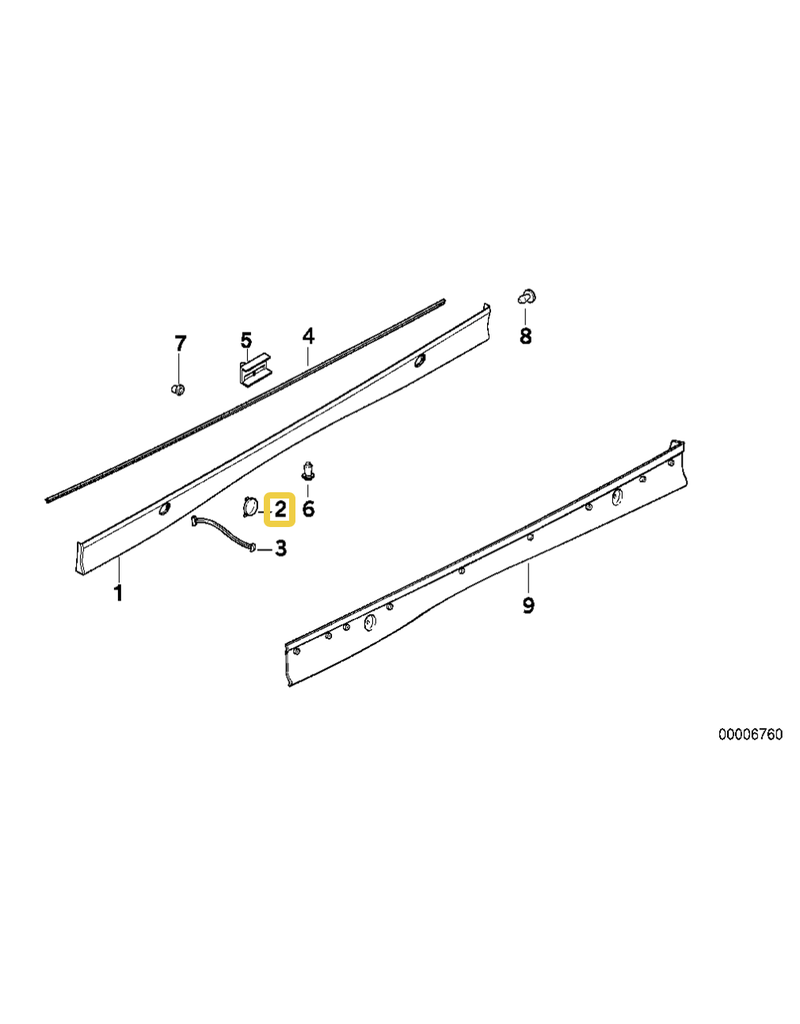 BMW Jack Receptacle Sill Primed Cover Flap for BMW  E-32 E-34 E-36 E-38 E-39 E-53