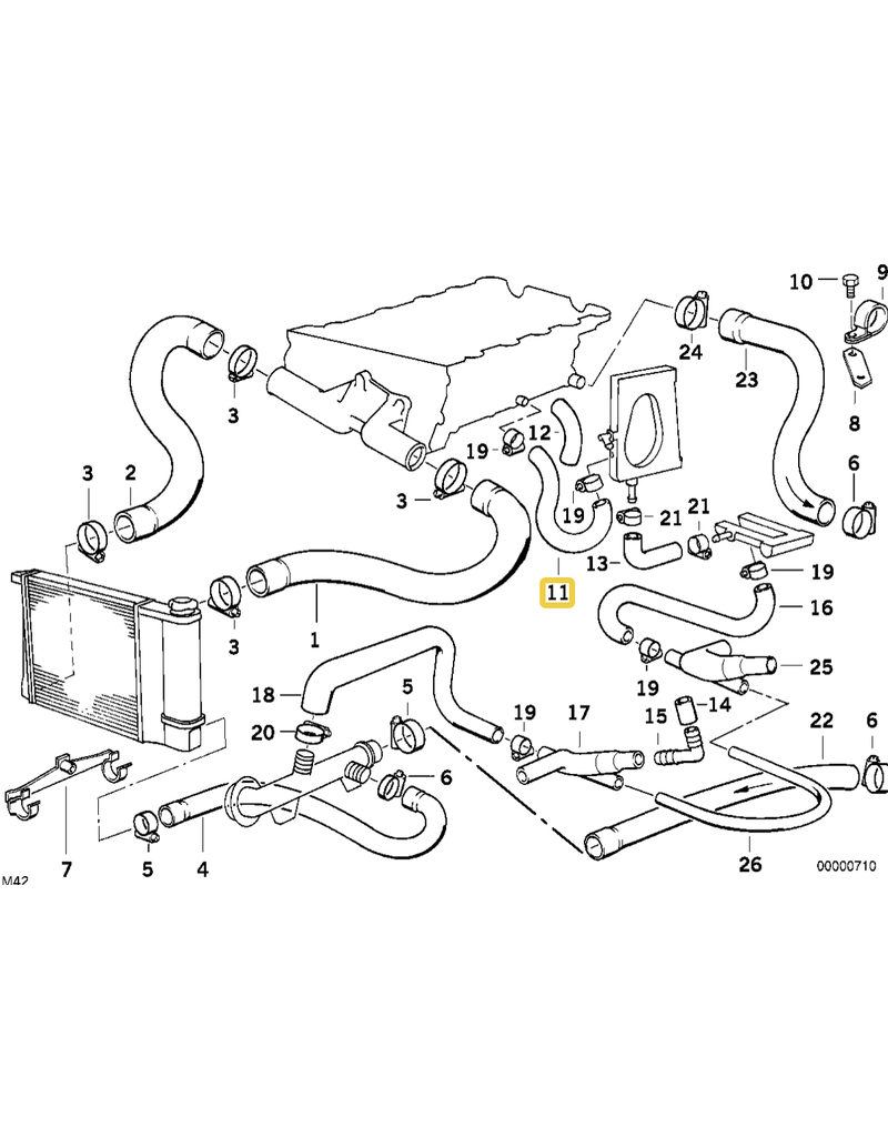 BMW Mangueira d'agua para  BMW E-30 318 318Is