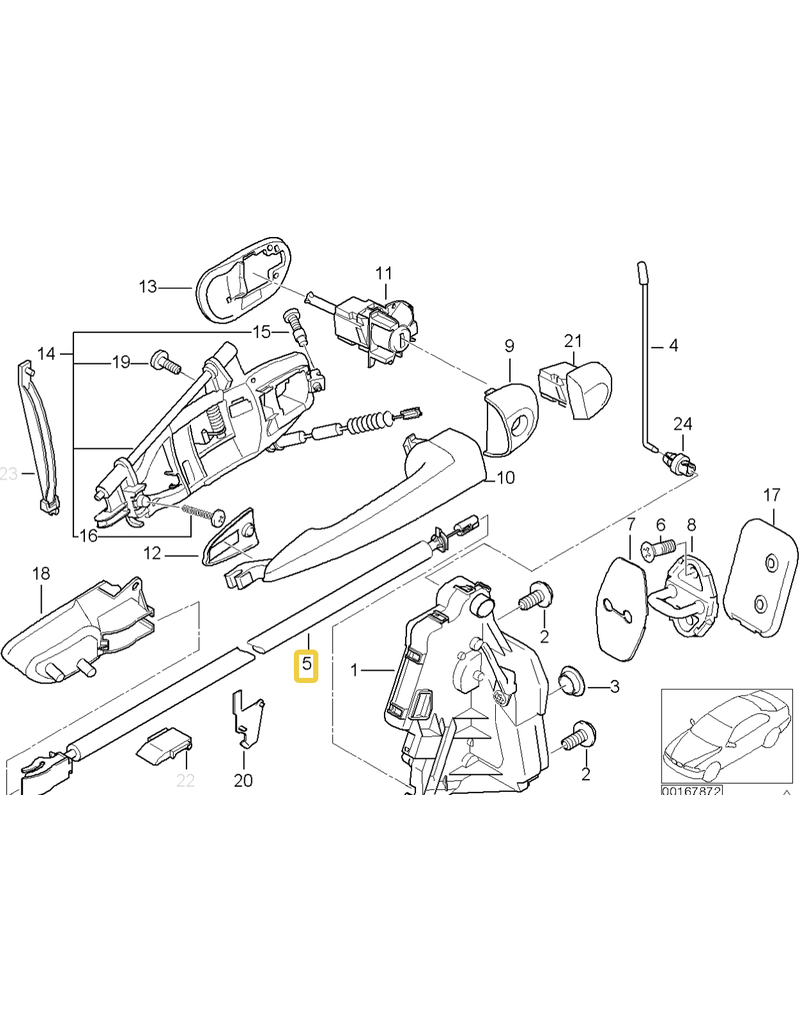 BMW Cabo abrir porta dianteira para  BMW E-36