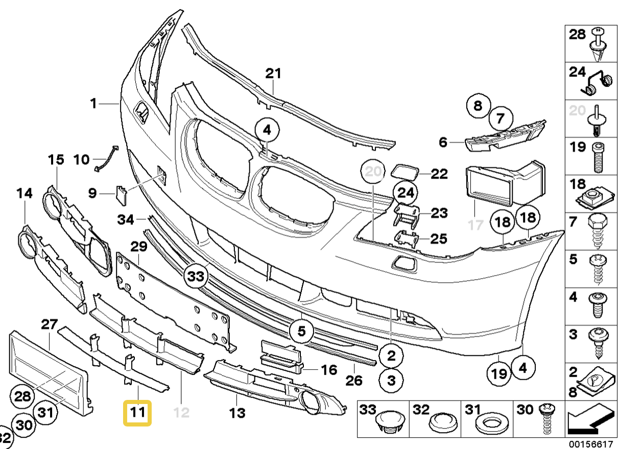 Front Bumper Center Trim For Bmw E 60 E 61 A R T Performance 5003