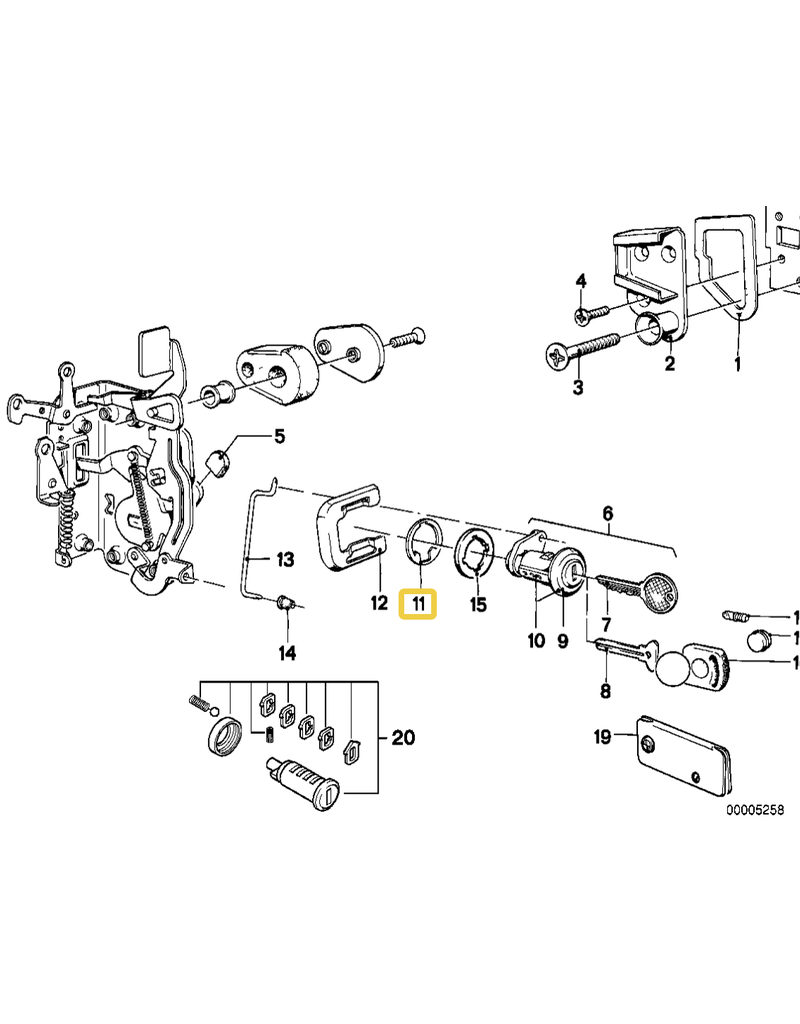 BMW Base miolo chave para  BMW E-12 E-21