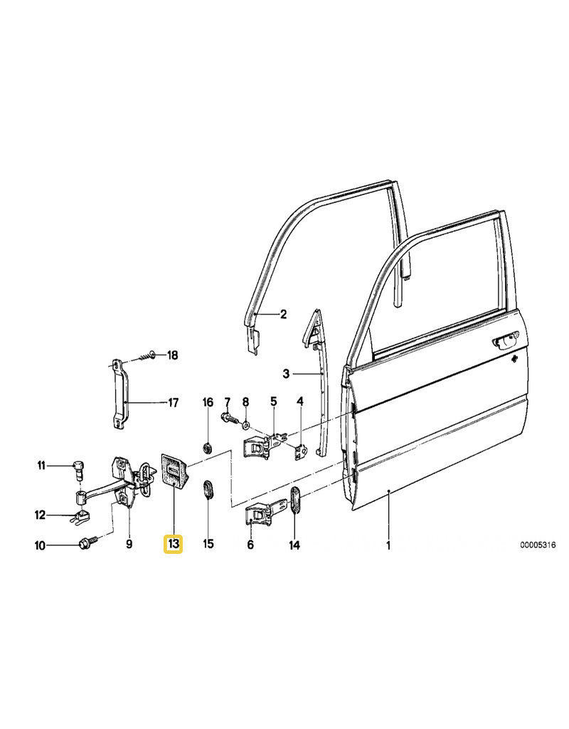 BMW Junta porta dianteira para  BMW E-28