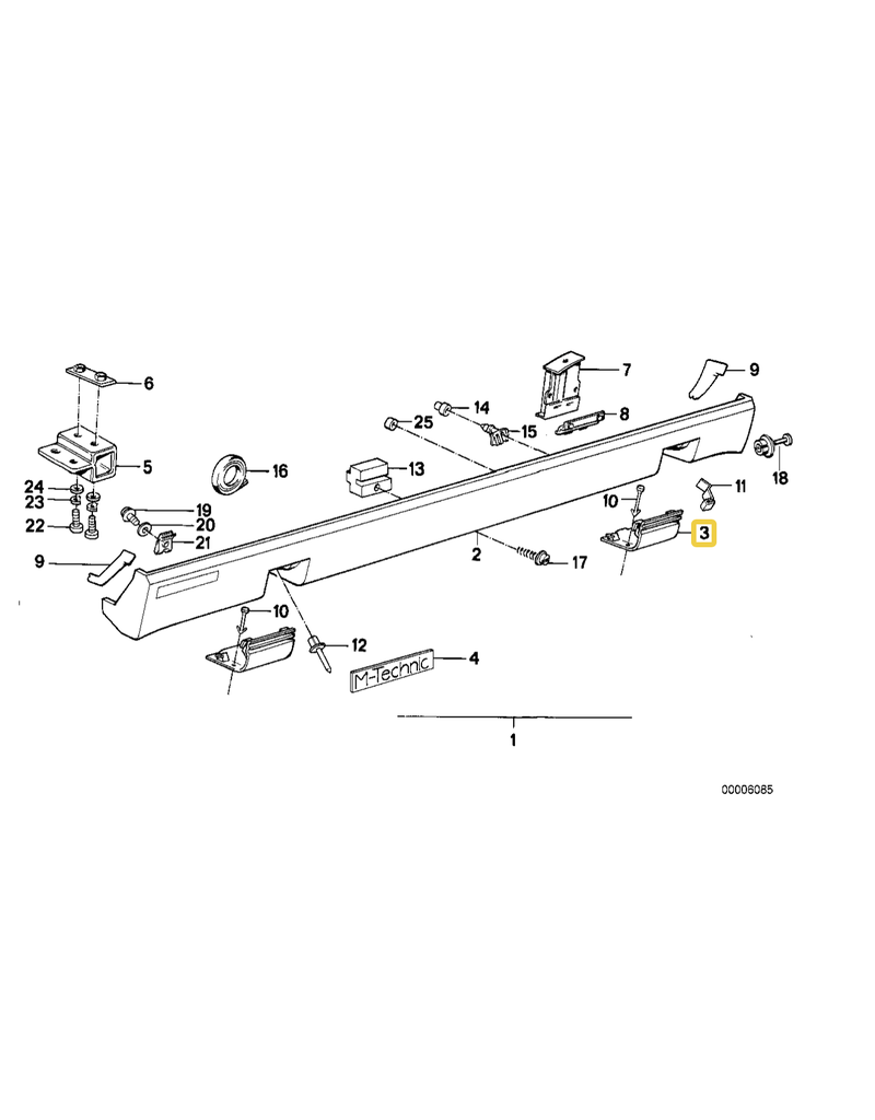 BMW Flap rear right M TECHNIC for BMW E-24