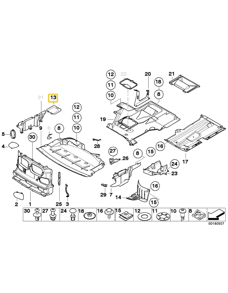 BMW Tampa compartimento motor para BMW E-39