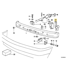BMW Bumper carrier rear left for BMW E-34