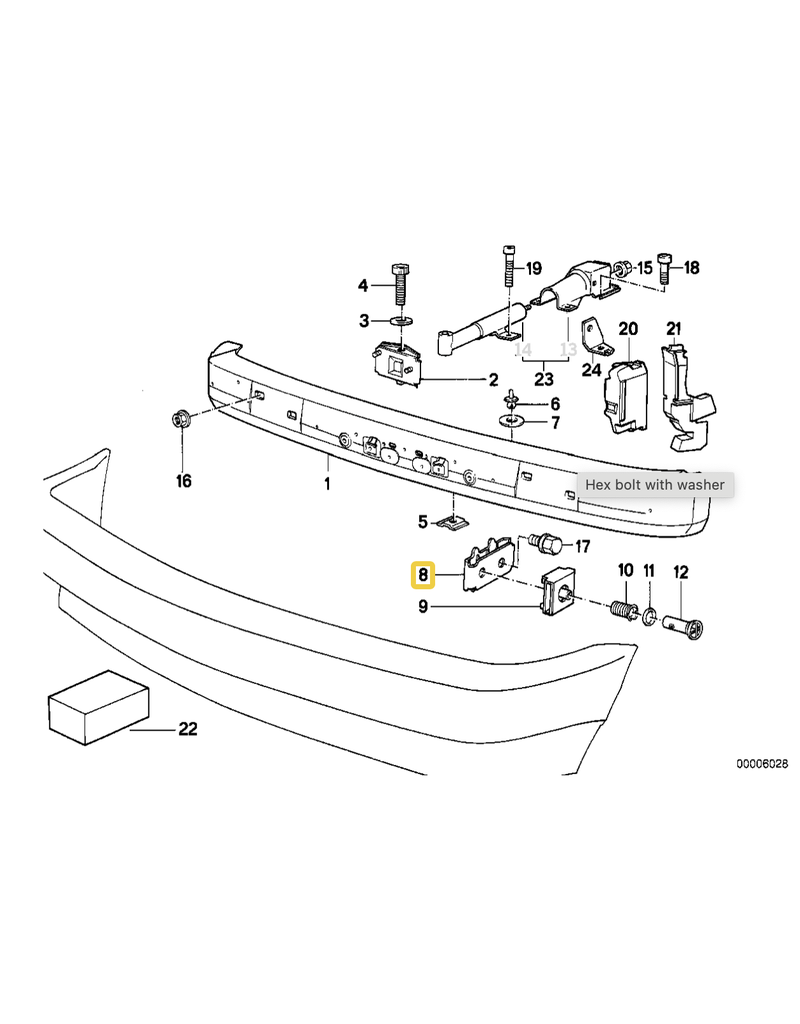 BMW Front bumper holder for BMW E-34