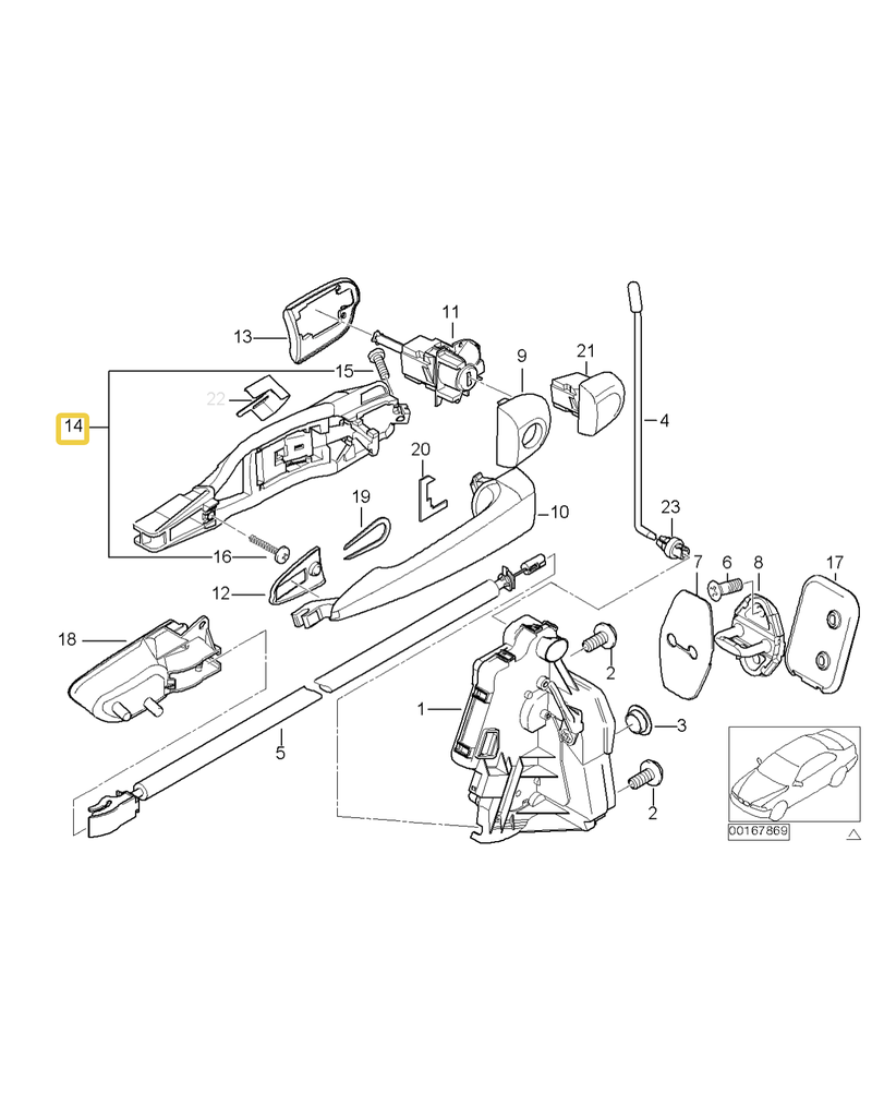 BMW Door handle carrier left for BMW E-46