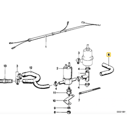 BMW Air valve hose for BMW E-12 E-23 E-24