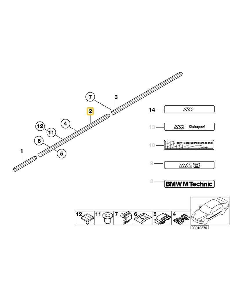 BMW Moldura porta dianteira esquerda para  BMW E-36 compact