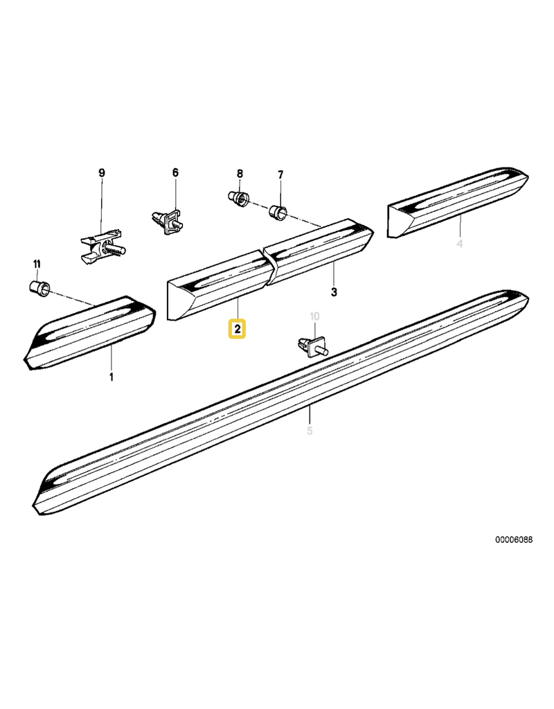 BMW Molding door front right for BMW E-30